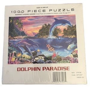 NWT / SEALED! GLOW IN THE DARK, 1000 PIECE PUZZLE - DOLPHIN PARADISE (UNBRANDED)